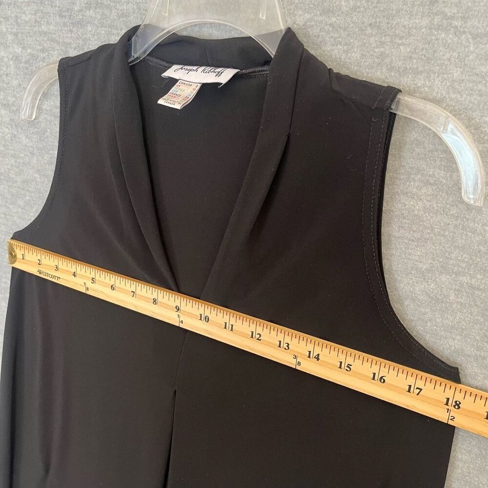 Joseph Ribkoff Black Pleated Sleeveless Top Womens 8 V Neck Career Office Blouse - Picture 6 of 8
